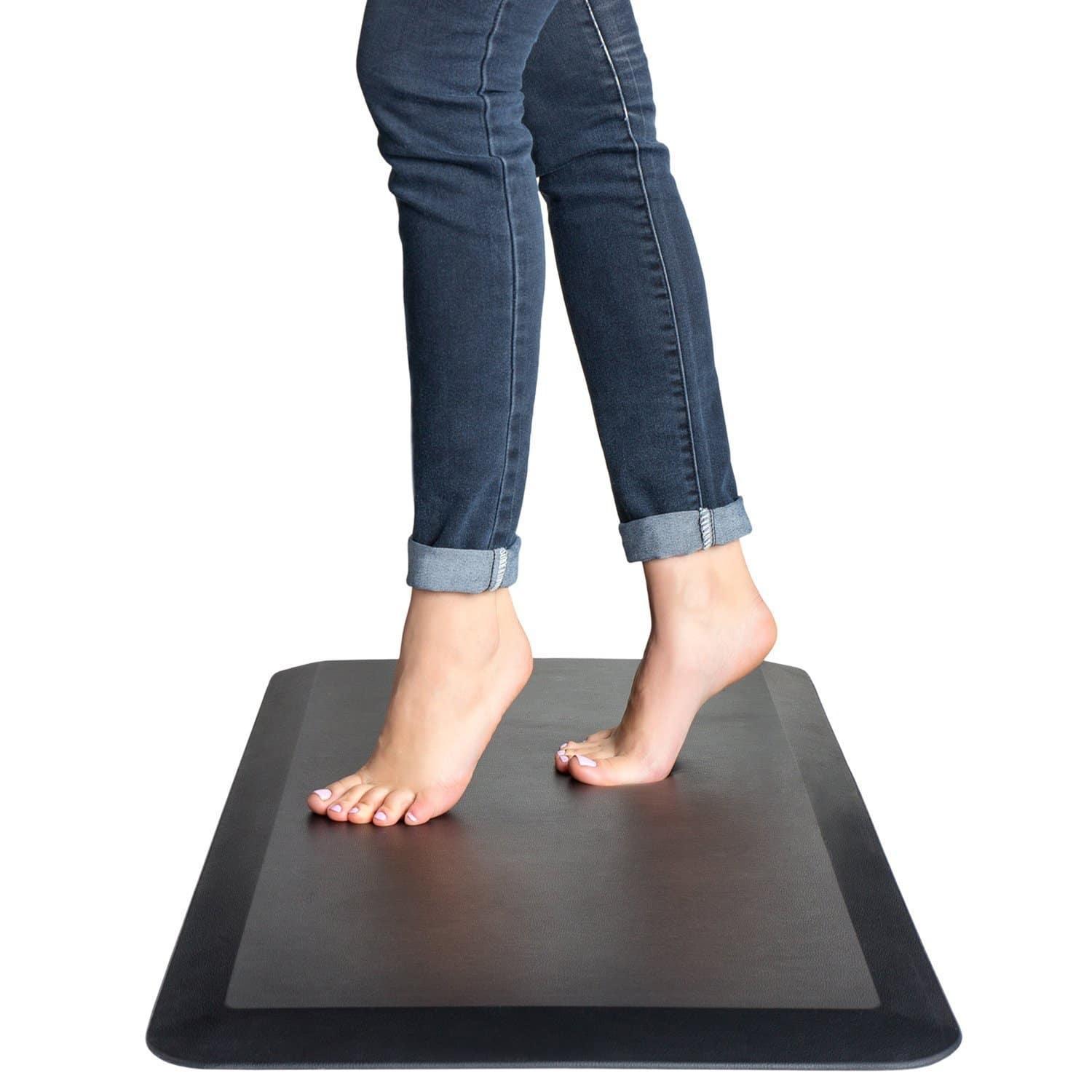 Black Grey Rubber Anti Fatigue Mat PU PVC Standing Desk Mat