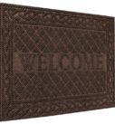 Rubber outdoor welcome front door mat brown
