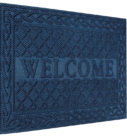 Rubber outdoor welcome front door mat blue